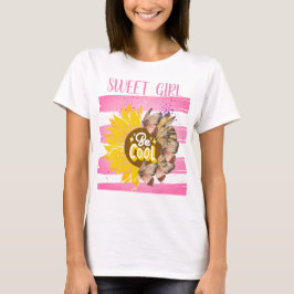 Yellow Sunflower trendy vibrant color paper art T-Shirt
