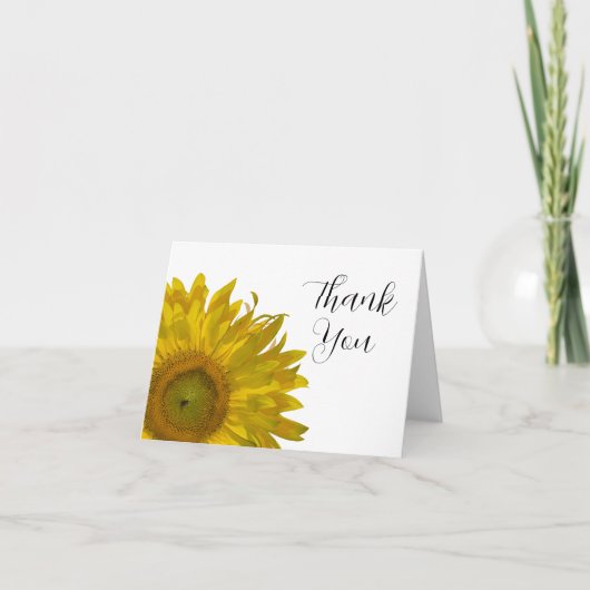 Yellow Sunflower Vielen Dank Dankeskarte (Vorderseite)
