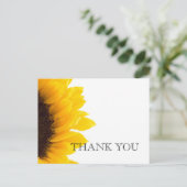 Yellow Sunflower Wedding Danke, Postcard Postkarte (Stehend Vorderseite)