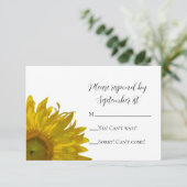 Yellow Sunflower Wedding R.S.V.P. Response Card RSVP Karte (Stehend Vorderseite)