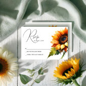 Yellow Sunflower Wedding RSVP Card