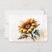 Yellow Sunflower Wedding RSVP Card Karte (Rückseite)