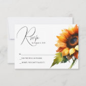 Yellow Sunflower Wedding RSVP Card Karte (Vorderseite)
