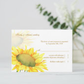 Yellow Sunflower Wedding RSVP Card Karte (Stehend Vorderseite)