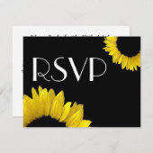 Yellow Sunflower Wedding RSVP Response Card (Vorne/Hinten)