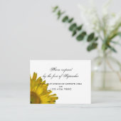 Yellow Sunflower Wedding RSVP Response Card Begleitkarte (Stehend Vorderseite)
