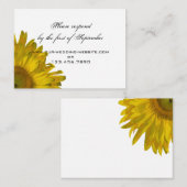 Yellow Sunflower Wedding RSVP Response Card Begleitkarte (Vorne/Hinten)