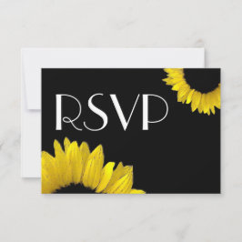 Yellow Sunflower Wedding RSVP Response Card Karte