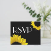 Yellow Sunflower Wedding RSVP Response Card Karte (Stehend Vorderseite)