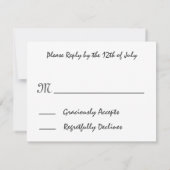 Yellow Sunflower Wedding RSVP Response Card Karte (Rückseite)