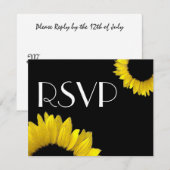 Yellow Sunflower Wedding RSVP Response Card Karte (Vorne/Hinten)