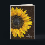 yellow sunflower with water droplets on glass karte<br><div class="desc">Bright yellow sunflower with raindrops on glass for Daughter's birthday.</div>