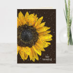 yellow sunflower with water droplets on glass karte<br><div class="desc">Bright yellow sunflower with raindrops on glass for Daughter's birthday.</div>