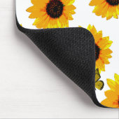 Yellow Sunflowers And Butterflies, Mousepad (Ecke)