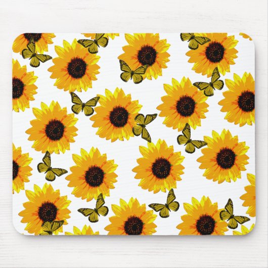 Yellow Sunflowers And Butterflies, Mousepad (Vorne)