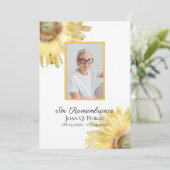 Yellow Sunflowers Beerdigungsdienst Programm (Stehend Vorderseite)