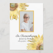 Yellow Sunflowers Beerdigungsdienst Programm (Vorderseite)