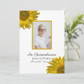 Yellow Sunflowers Beerdigungsdienst Programm (Stehend Vorderseite)