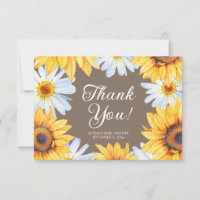 Yellow Sunflowers Daisies Baby Dusche Vielen Dank