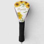 Yellow Sunflowers Floral custom name ladies  Golf Headcover (Vorderseite)