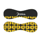 Yellow sunflowers on black baseball (Paneele)