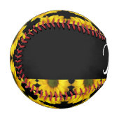 Yellow sunflowers on black baseball (Vorderseite Links)
