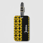 Yellow sunflowers on black gepäckanhänger (Vorderseite Vertikal)