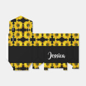 Yellow sunflowers on black geschenkschachtel (Ungefaltet)