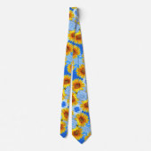Yellow Sunflowers Summer Neck Tie Krawatte (Rückseite)