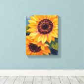 Yellow Sunflowers | Watercolor Floral Painting Leinwanddruck (Insitu (Holzboden))