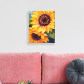 Yellow Sunflowers | Watercolor Floral Painting Leinwanddruck (Insitu (Wohnzimmer))
