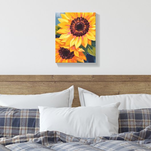 Yellow Sunflowers | Watercolor Floral Painting Leinwanddruck (Insitu (Schlafzimmer))