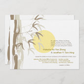 Yellow Sunrise Bamboo Garden Zen Asian Wedding Einladung (Vorne/Hinten)
