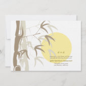 Yellow Sunrise Bamboo Garden Zen Asian Wedding Einladung (Rückseite)