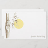 Yellow Sunrise Bamboo Zen Asian Wedding Stationery Briefpapier (Vorne/Hinten)