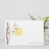 Yellow Sunrise Bamboo Zen Asian Wedding Stationery Briefpapier (Stehend Vorderseite)