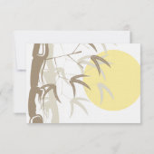 Yellow Sunrise Bamboo Zen Hochzeitsempfang Einladung (Rückseite)