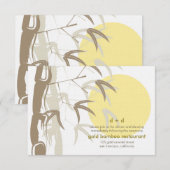 Yellow Sunrise Bamboo Zen Hochzeitsempfang Einladung (Vorne/Hinten)
