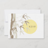 Yellow Sunrise Bamboo Zen Oriental RSVP Karte (Rückseite)