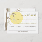 Yellow Sunrise Bamboo Zen Oriental RSVP Karte (Vorne/Hinten)