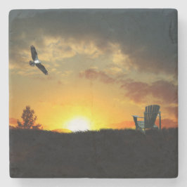 Yellow Sunset Brassy Meadow Stone Untersetzer