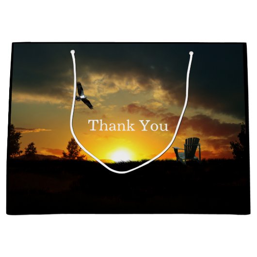 Yellow Sunset Grasswiese Gift Bag Große Geschenktüte (Vorderseite)