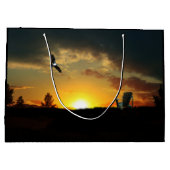 Yellow Sunset Grasswiese Gift Bag Große Geschenktüte (Rückseite)