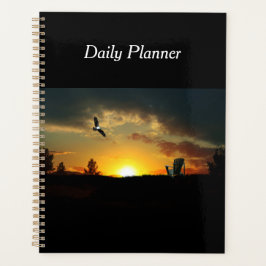 Yellow Sunset Grassy Meadow Daily Planner Planer