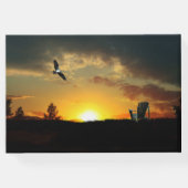 Yellow Sunset Grassy Meadow Gast Book Gästebuch (Rückseite)