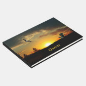 Yellow Sunset Grassy Meadow Gast Book Gästebuch (Ecke)