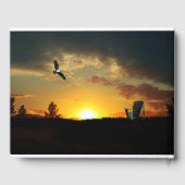 Yellow Sunset Grassy Meadow Gast Book Gästebuch (Rückseite)