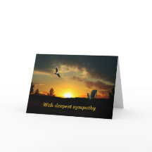 Yellow Sunset Grassy Meadow Sympathy Card