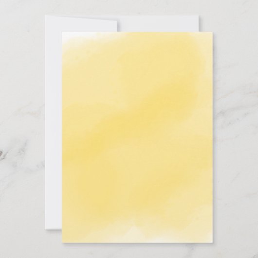 Yellow Sunshine Baby Dusche Einladung (Rückseite)