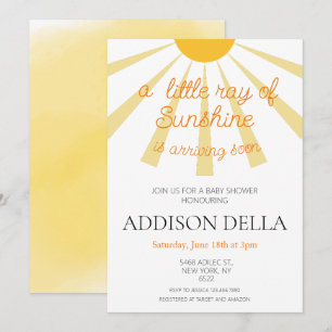 Yellow Sunshine Baby Dusche Einladung